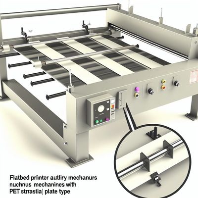 Mécanismes auxiliaires d'imprimante à plat avec type de plaque en PET